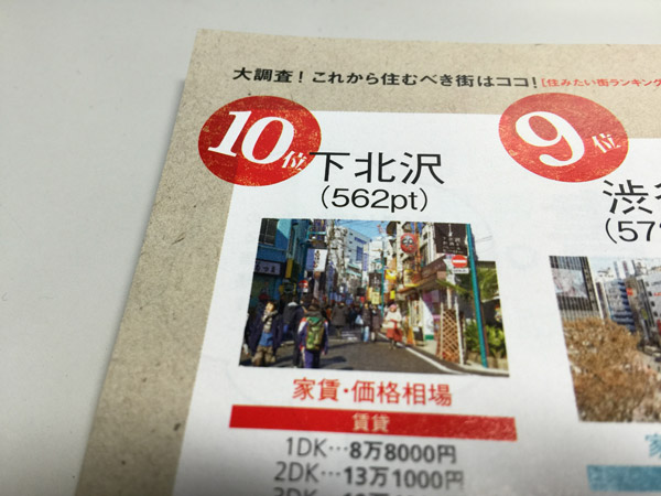 下北沢は10位でした、、、