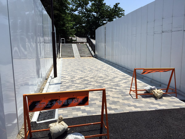 そして、歩道中程にあるこちらの道を進むと、代田八幡神社方面に抜けられます