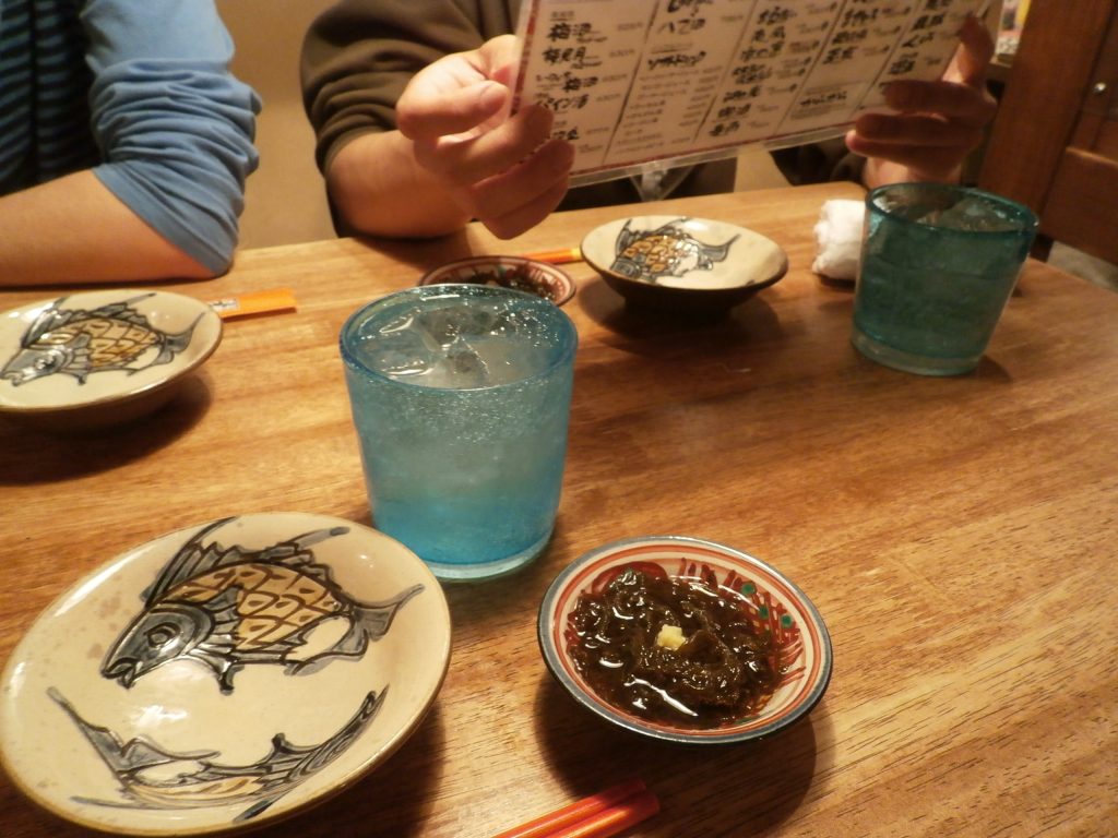 泡盛・残波とお通しのもずく