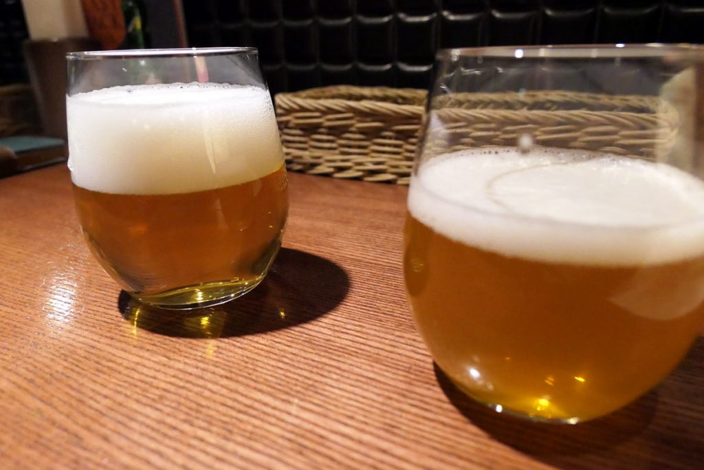 ビールは「惣布古丹 Hoppy Wind Lager」と「京都醸造 毬男」、もうどっちもおいしすぎ!!