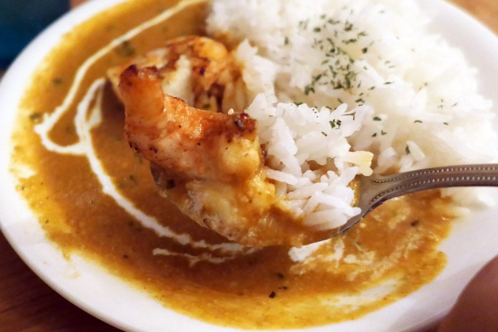 海老と共にいただく、海老カレーの名に恥じない海老っぷり