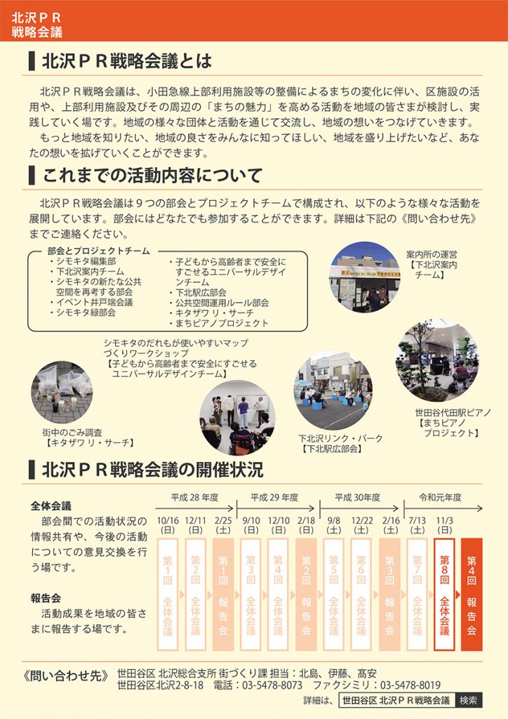 北沢PR戦略会議第8回全体会議お知らせチラシ 裏面