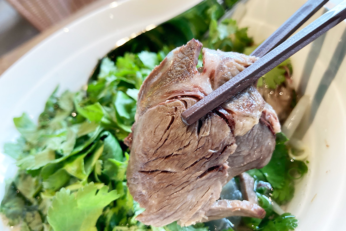 薄切りであっさりした味のお肉