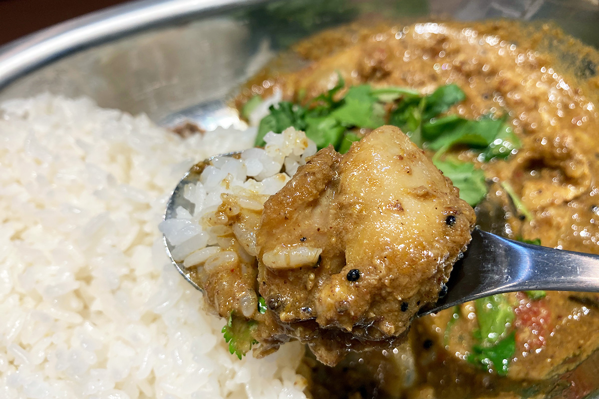鶏肉と一緒に頂きます