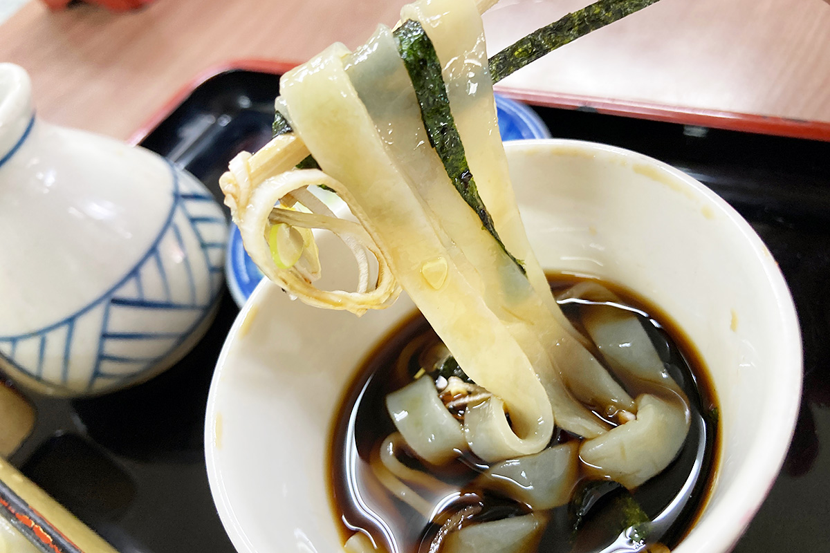 甘いめんつゆにつけていただきます