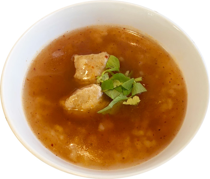 お粥とお酒ANDONシモキタ
「激辛あんかけ鶏出汁粥~比内地鶏団子入り~」