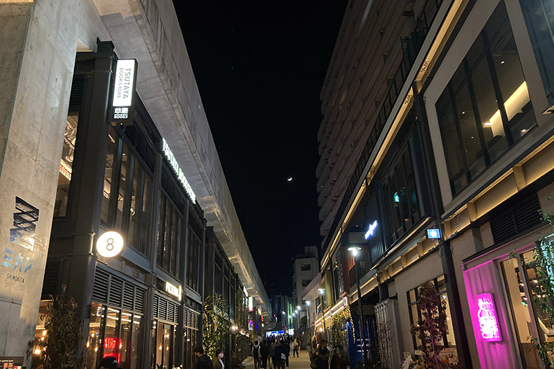 夜の『ミカン下北』アクセス道路、これもまた新しい景色
