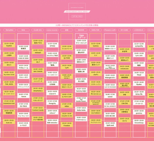 『KNOCKOUT FES 2022 spring』タイムテーブル