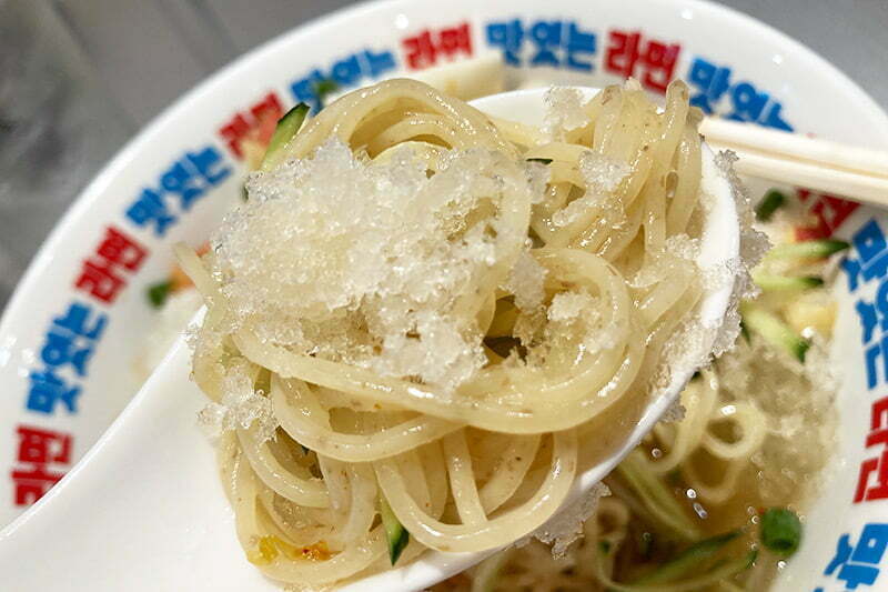 麺自体のコシも素晴らしいけど、旨味氷で冷やされてさらに強いコシに