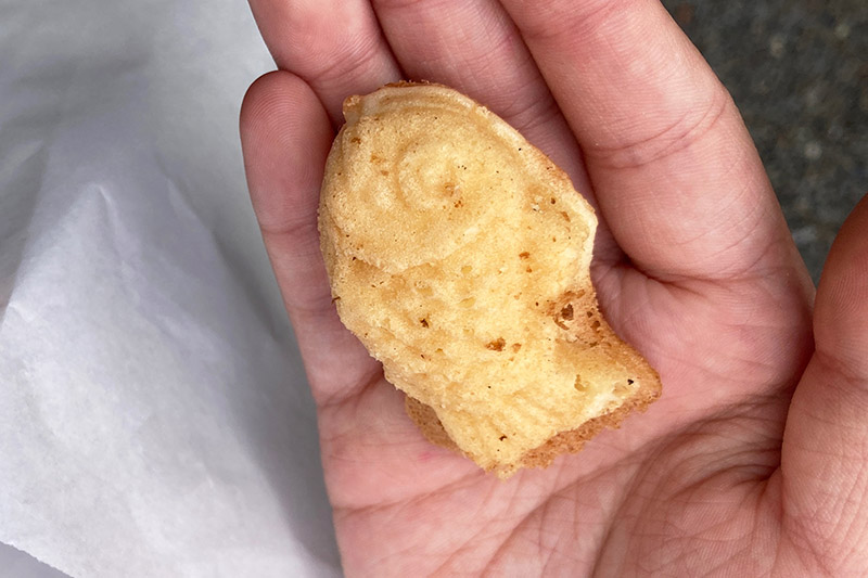 一般的な球形ではなく、お魚の形なんですよね。こちらも久々に食べましたが、めっちゃもちむちで甘さ控えめ