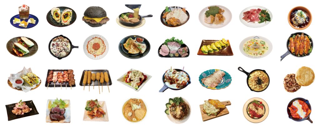 『ばるばる下北沢 お肉とチーズとはしご酒 みんな呑み友』提供されるフード(一部)