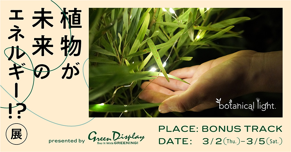 植物発電botanical light(ボタニカルライト )を用いた人間と植物にとって快適な空間体験型イベント「植物が未来のエネルギー!?展」