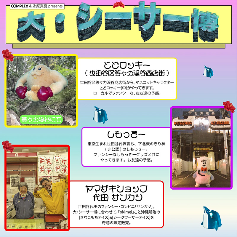 「とどロッキー(世田谷区等々力溪谷商店街)」「しもっきー」「ヤマザキショップ 代田サンカツ」