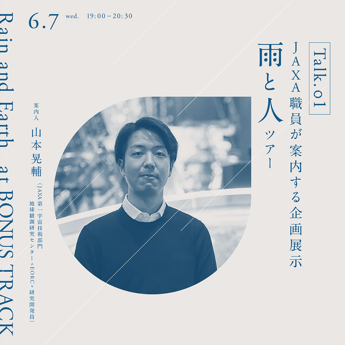 トーク01
JAXA職員が案内する企画展示「雨と人」ツアー