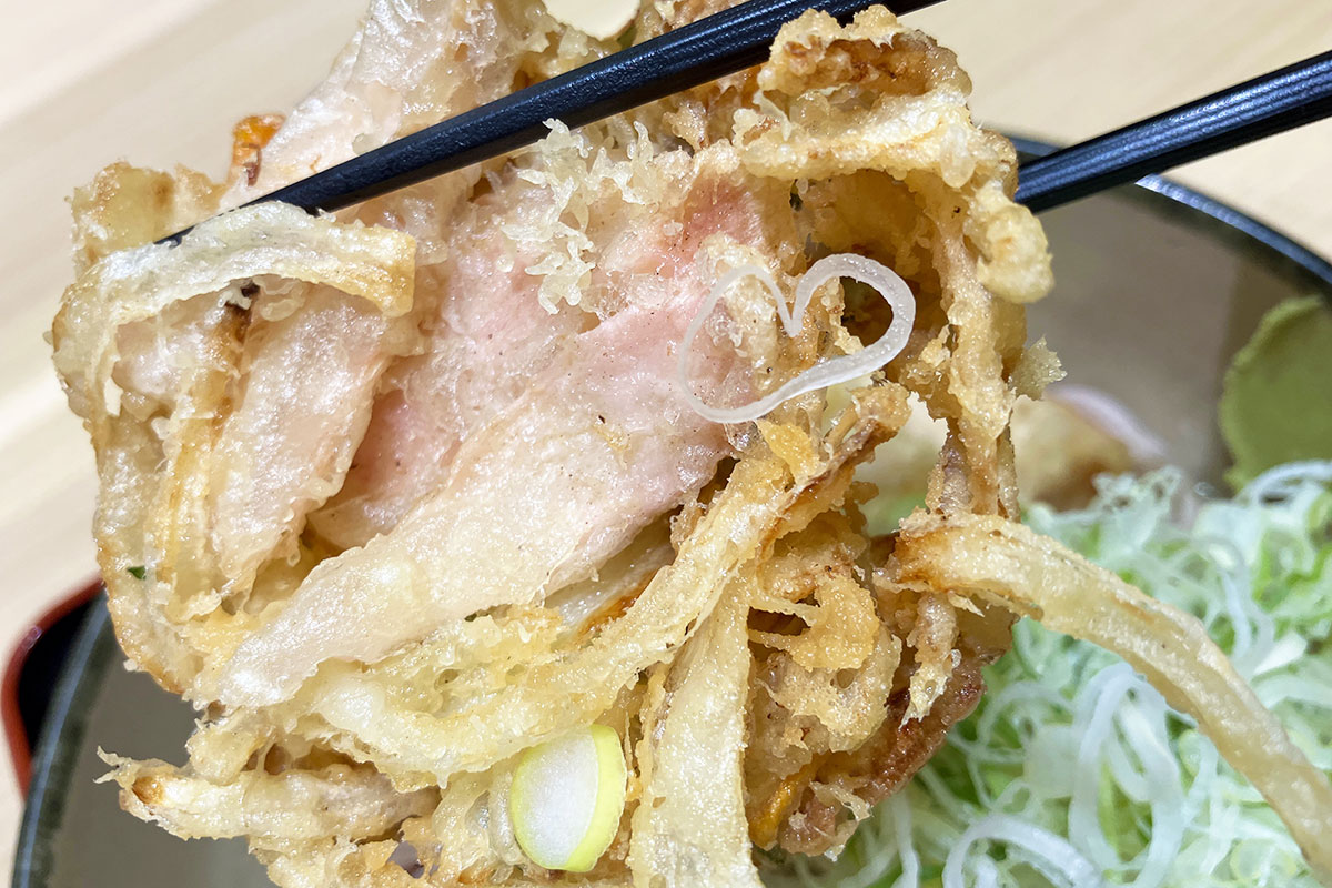 まずは「新生姜のミニかき揚げ天」からいただきます