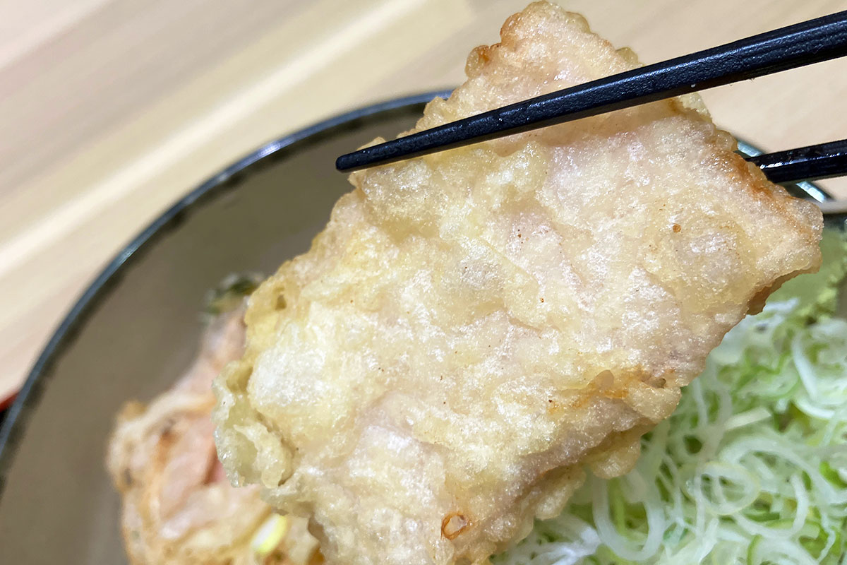 厚切りベーコン天もいただきます
