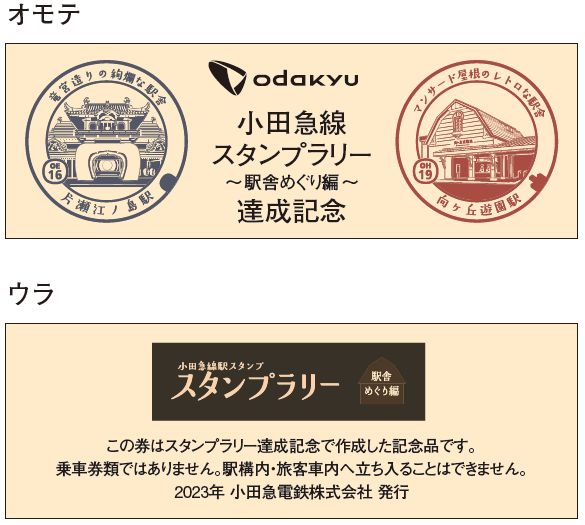 達成賞(達成記念D型硬券)