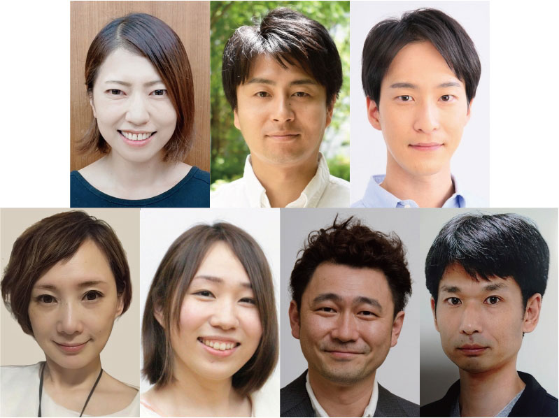 上段左より…太田望海・緒方和也・小川雄気
下段左より…柏香・ゆーり・渡辺大滋・鈴木智