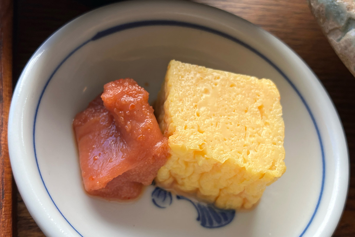 だし巻き卵に明太子の小鉢