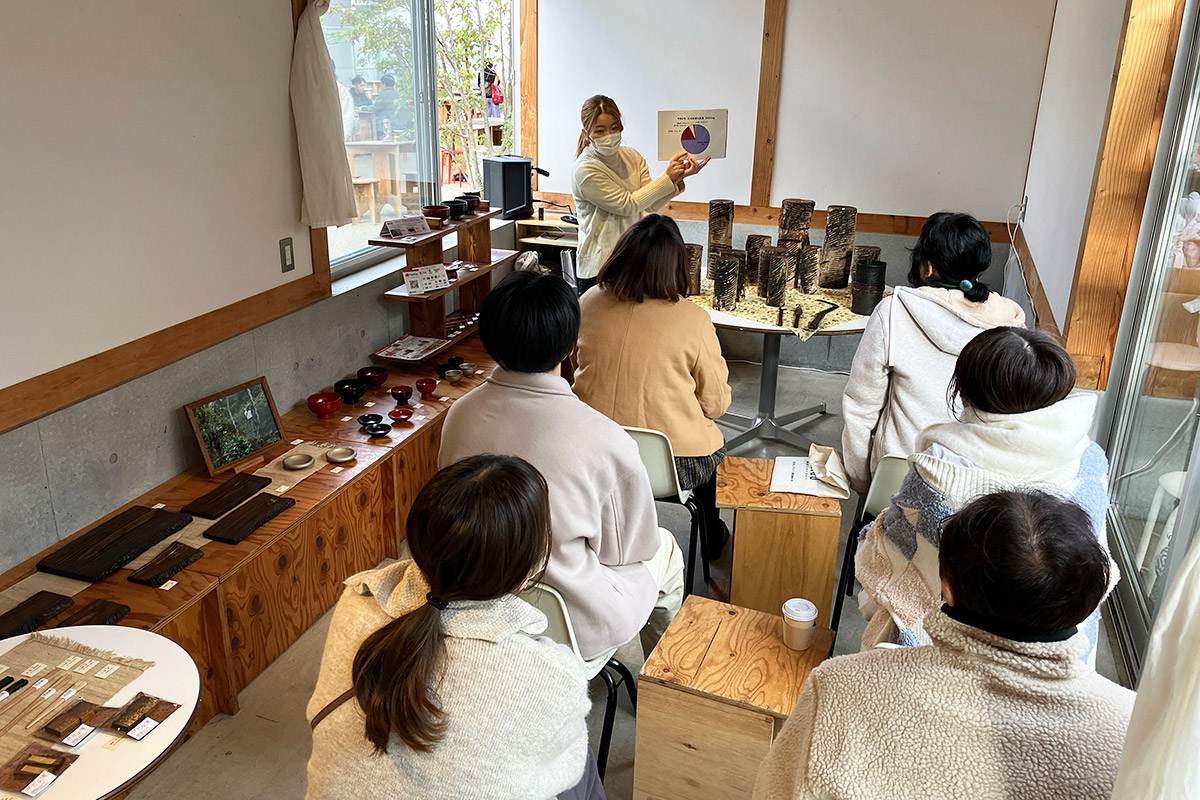 漆に関するトークも行われ、実は大子町は日本で2位の漆生産量を誇る特産だとか