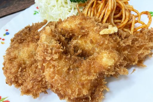 「ヒラメフライ メンチカツ 盛り合わせライス」