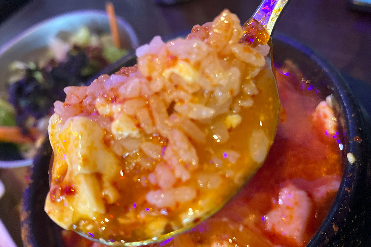 ライスを投入して味わいます、うーん旨辛!