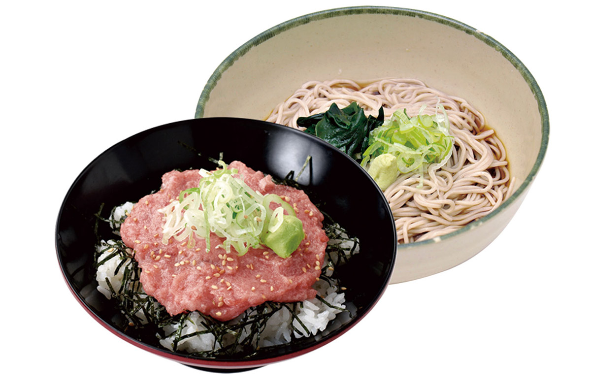「鮪たたき丼セット(そば・うどん)」750円(税込)