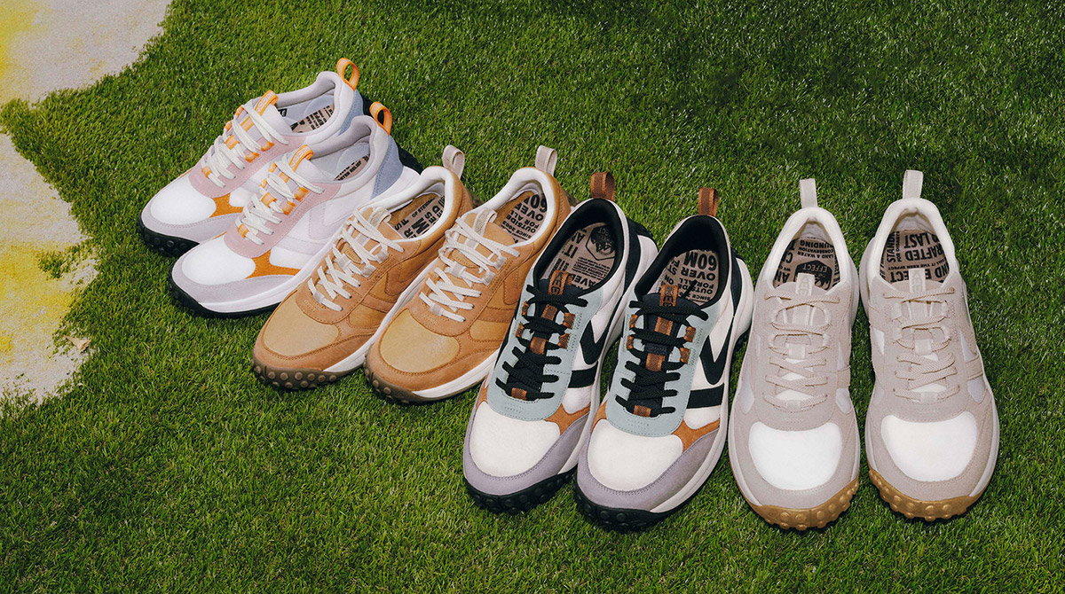 左から「KS86」Zephyr/Orange Pepper、「KS86 LEA」Natural/Birch(共にウィメンズ展開カラー)、「KS86 LEA」Granite Green/Curry、「KS86」Safari/Birch(共にメンズ展開カラー)