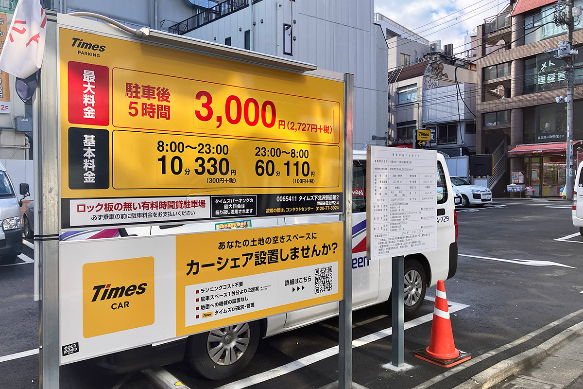 ファーストキッチン前のこの駐車場は1月7日で閉鎖。かなり広いので大きなビルになりそう。10分330円という、下北沢で最も高いであろう駐車料金に驚かされました