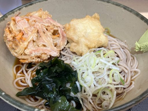 箱根そば「岩下の新生姜®ミニかき揚げ天と鱧天」