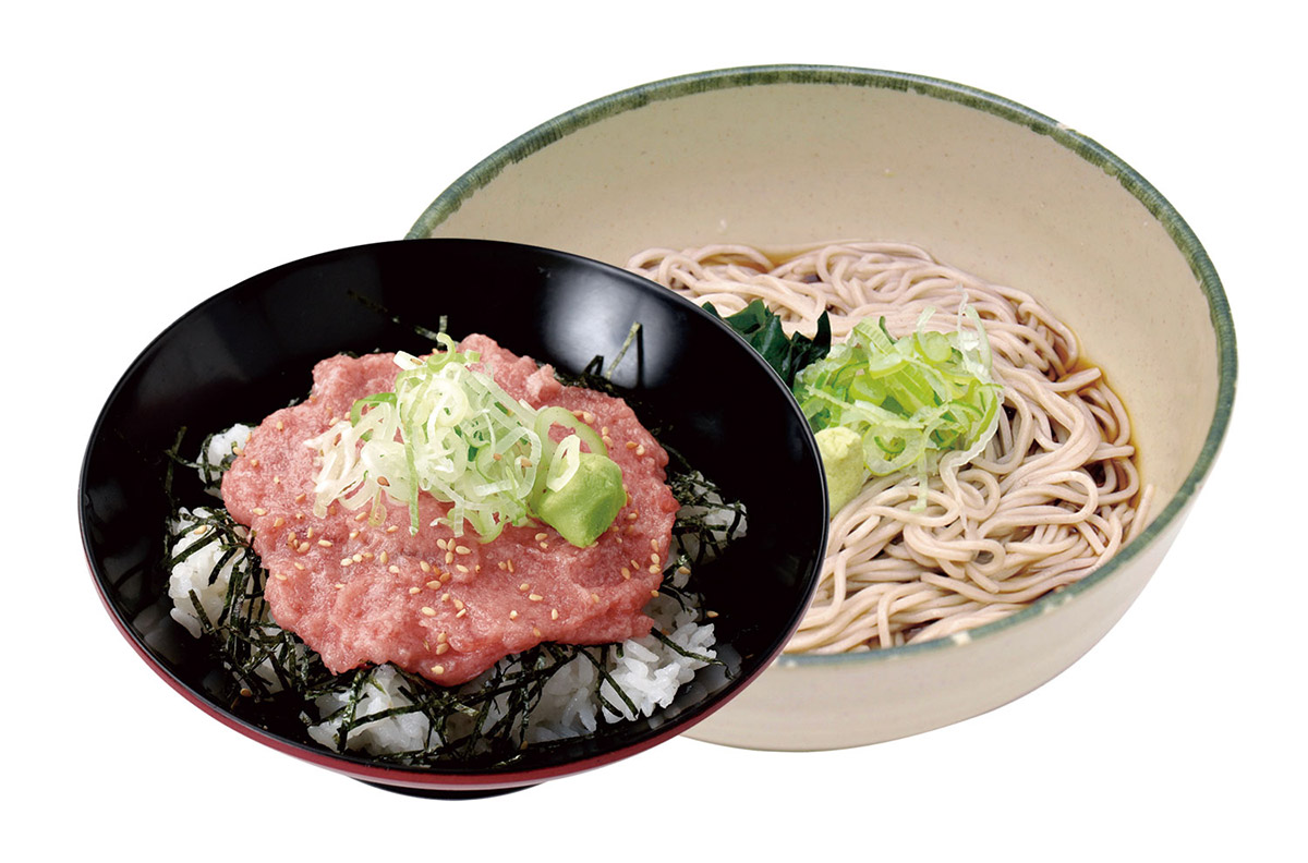 「鮪たたき丼セット（そば・うどん）」800円