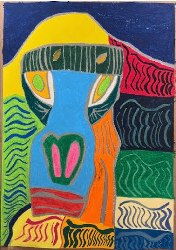 《夜のゴリラ 2025》
赤池僚也
オイルパステル、紙
108.5 x 76.5 cm