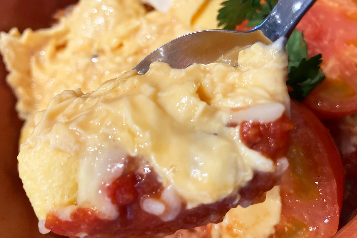 とりあえず、トマトソースと共に味わいます