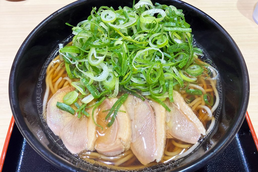 「鴨そば～九条葱のせ～」と「九条ネギ」トッピング