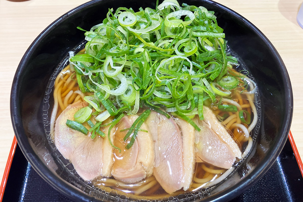 「鴨そば～九条葱のせ～」と「九条ネギ」トッピング