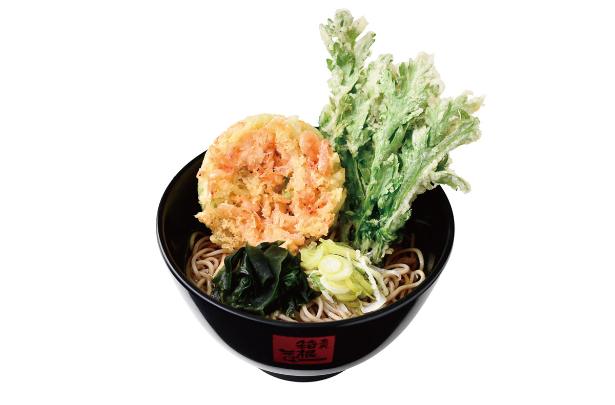 桜海老のミニかき揚げ天と春菊天そば