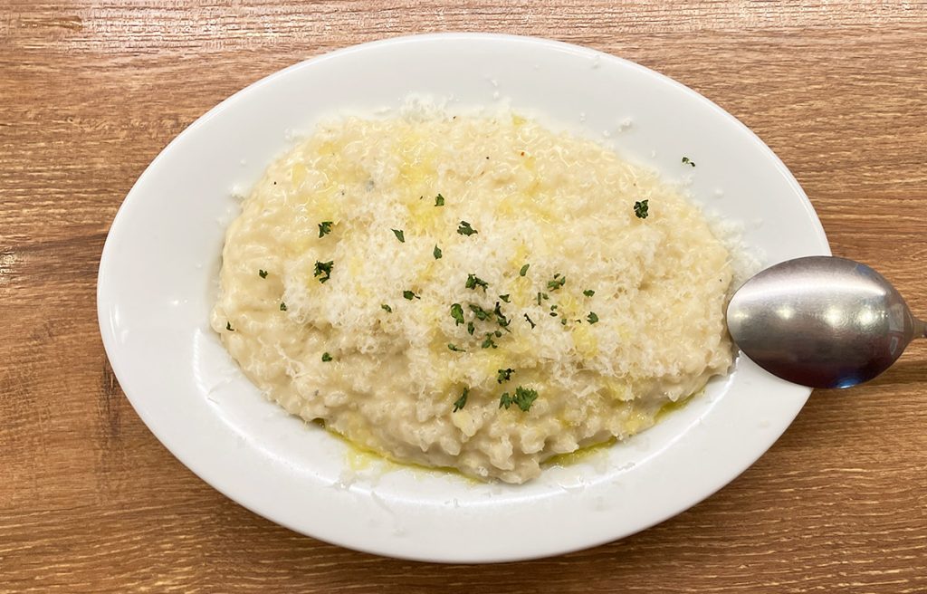 大衆ビストロハルタの実験メニュー「3種のチーズリゾット」