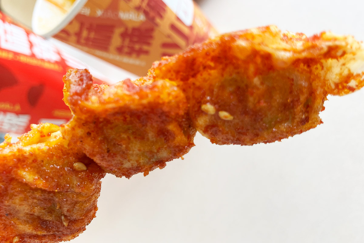 こちらは水餃子、というか揚げているから揚げ餃子ですね