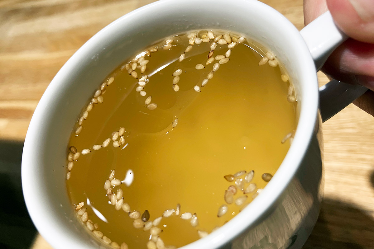おかわりスープにはごま油を入れてみたり