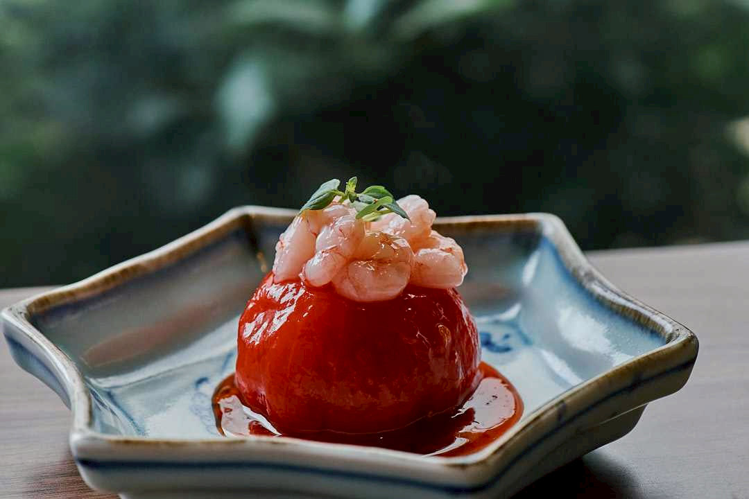 「冷製トマトエビチリ」