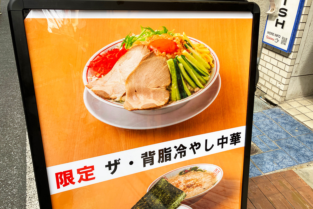 そう、この看板で気がついた、なんとなく見た目は普通の冷やし中華っぽい