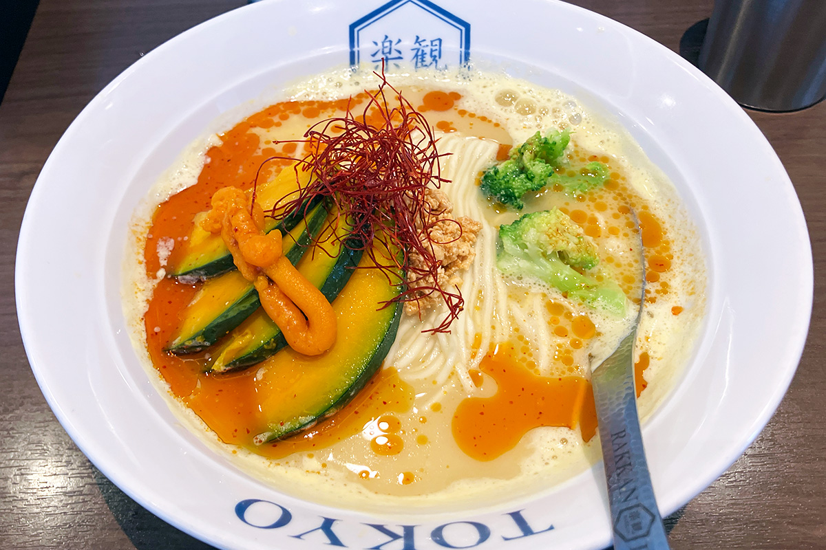 楽観「南瓜のVEGAN豆乳担々麺」1380円(税込)